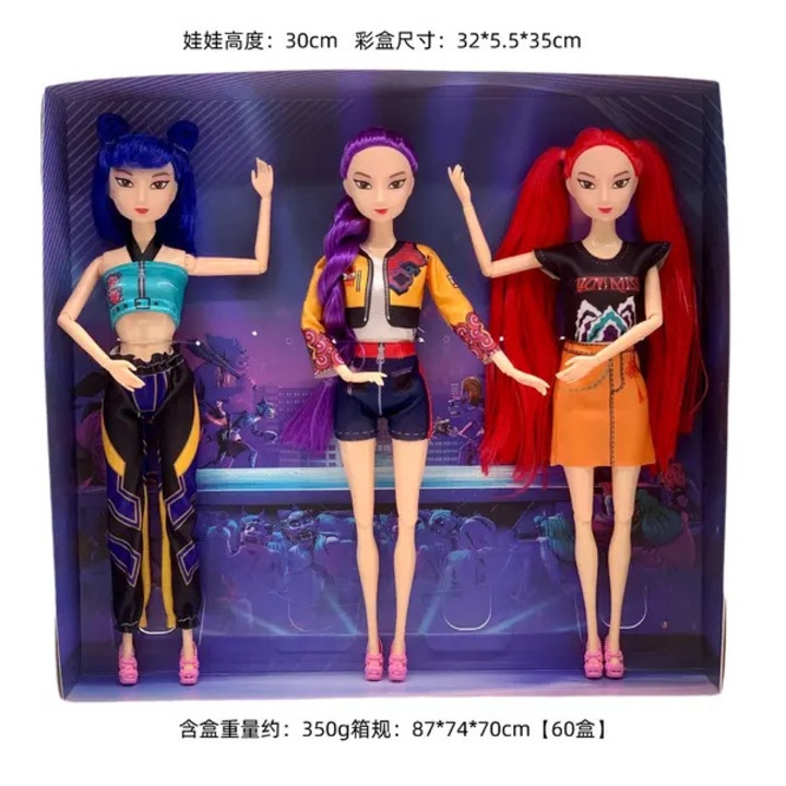 Set de 3 papusi fashion Rumi, Mira, Zoey FU-K0518-260905-3270, par multicolor, 30 cm