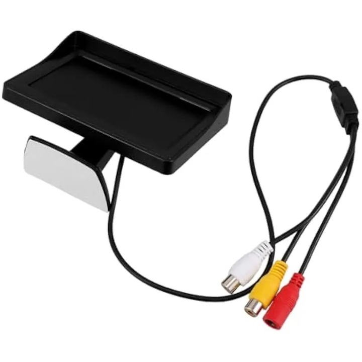 Camera video pentru oglinda retrovizoare auto cu ecran LCD de 4, 3 inci, constructie din plastic si sticla pentru depozitare usoara si siguranta sporita, potrivire universala pentru vehicule