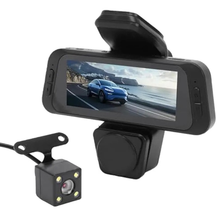 Camera auto 1080P HD cu vedere la 360 de grade, camera frontala si spate cu 3 canale, ecran de 3, 16 inch pentru camion, SUV, autoutilitara