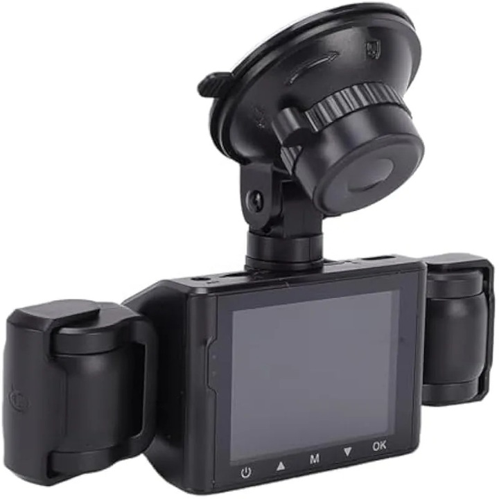 Camera auto cu 4 canale, camera frontala si spate 1080P cu 4 obiective, inregistrare in bucla si ecran de 2 inci, pentru inregistrare continua in masini, camioane, SUV-uri