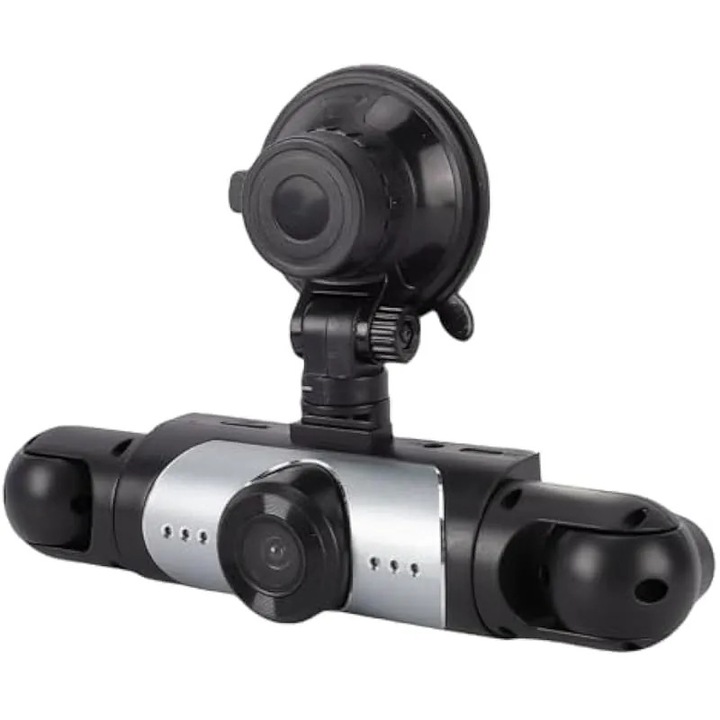 Camera auto cu 4 obiective, inregistrator video DVR auto 1080P HD la 360 de grade cu control prin aplicatie WiFi, inregistrare in bucla, supraveghere nocturna, senzor G, monitorizare parcare 24/7, pentru masini, camioane, SUV-uri