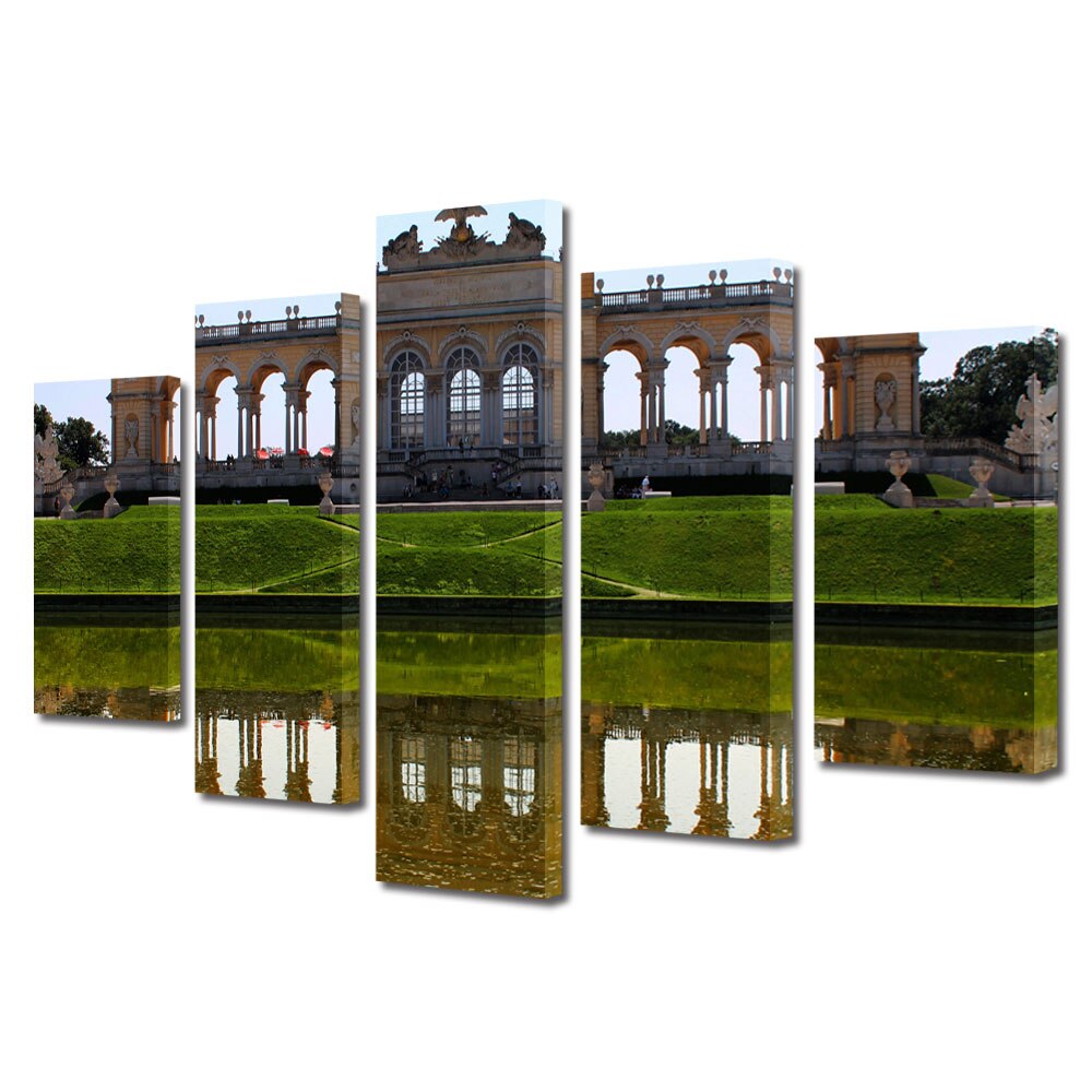 Set Tablouri Multicanvas BTex 5 Piese ArtDecoMag Modern Urban Orase Viena Austria, 80 x 150 cm