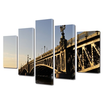 Set Tablouri Multicanvas BTex 5 Piese ArtDecoMag Modern Urban Orase Pod in Saint Petersburg Rusia, 80 x 150 cm Set Tablouri Multicanvas BTex 5 Piese ArtDecoMag Modern Urban Orase Pod in Saint Petersburg Rusia, 80 x 150 cm