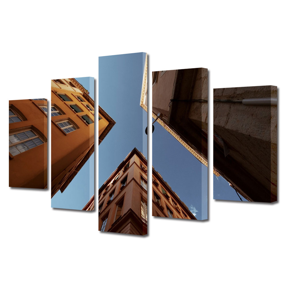 Set Tablouri Multicanvas BTex 5 Piese ArtDecoMag Modern Urban Orase In oras, 80 x 150 cm