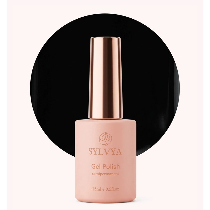 SYLVYA Gel Polish Semipermanent - 15 ml Polish Black 03