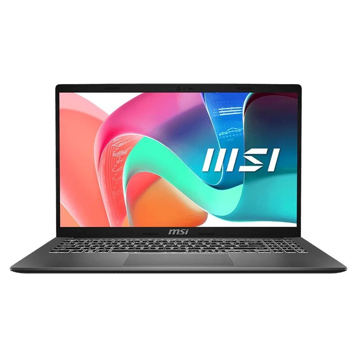 Laptop MSI Modern 15, 15.6" Full HD, Intel® Core™ 5 120U pana la 5 GHz, 16 GB RAM DDR4 3200, 512 GB SSD, Intel® Graphics, Windows 11 Home, Platinum Gray 512 GB
