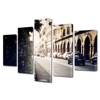 Set Tablouri Multicanvas BTex 5 Piese ArtDecoMag Modern Urban Orase Strada in Italia, 100 x 175 cm Set Tablouri Multicanvas BTex 5 Piese ArtDecoMag Modern Urban Orase Strada in Italia, 100 x 175 cm