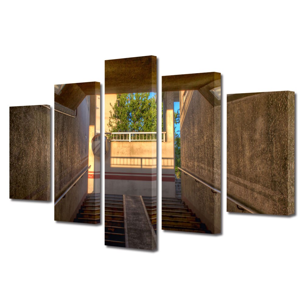 Set Tablouri Multicanvas BTex 5 Piese ArtDecoMag Modern Urban Orase Prin pasaj, 70 x 125 cm