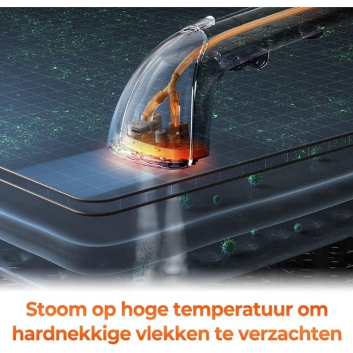 Aparat de curatat tapiterii si indepartat pete Corenia QRE-1016322, abur 99°C, aspiratie 12.000 Pa, 500 W, rezervor curat 1.5 L/rezervor murdar 200 ml