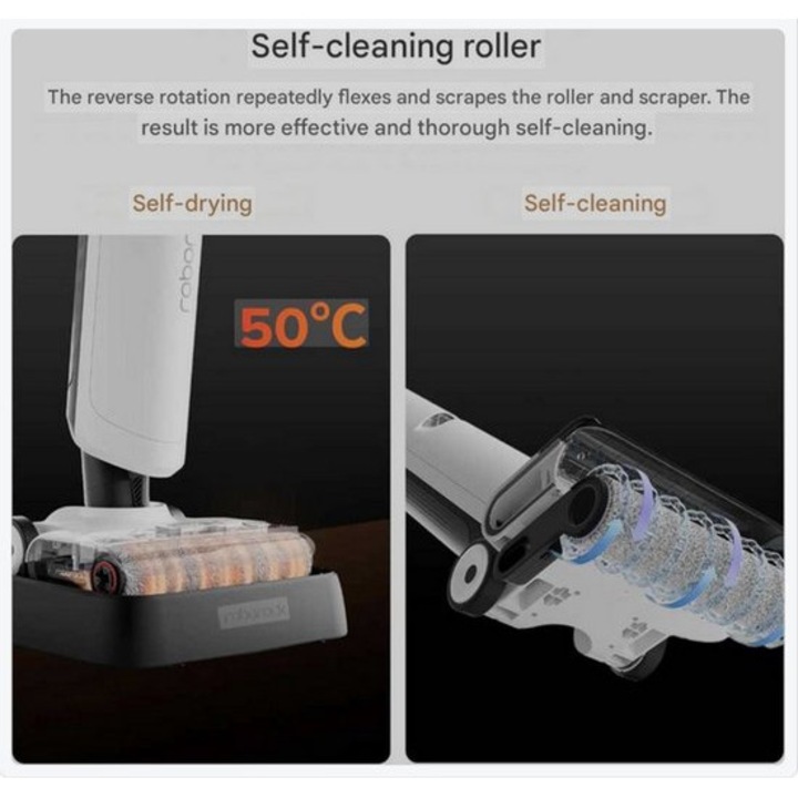 Aspirator umed si uscat Corenia Lite QRE-1018270, fara sac, fara fir, HEPA, 17.000 Pa, autonomie 30 min, baterie 2500 mAh, rezervoare 620/400 ml, alb