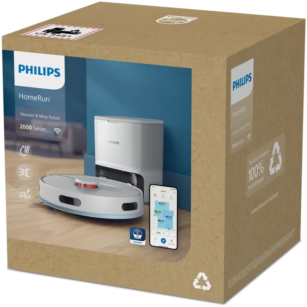 Aspirator robot, HomeRun Seria 2000, aspirare umeda si uscata navigare LDS, Philips, XU2000/15