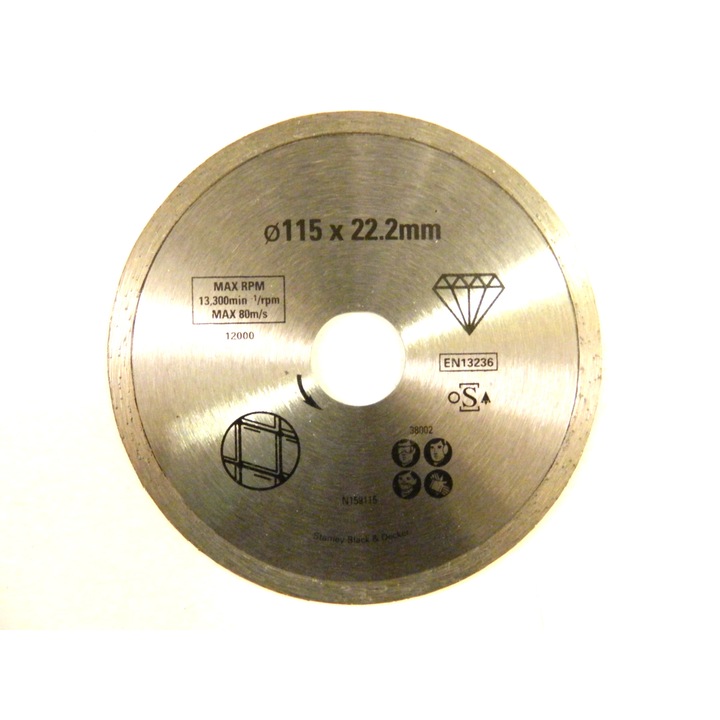 Disc diamantat special pentru gresie, faianta, ceramica, 115x22.23mm, Stanley Fatmax