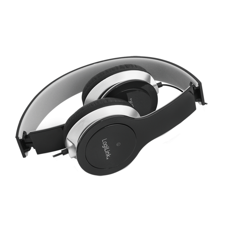 Стерео слушалка LOGILINK Smile - 3,5 мм аудио жак, Регулируем размер, Черна.