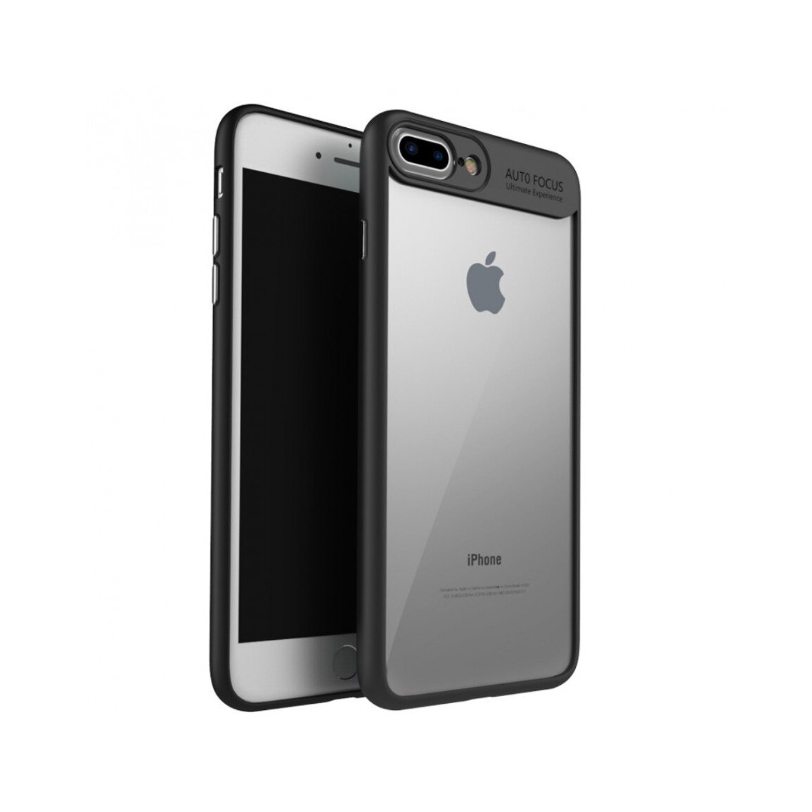 Carcasa protectie spate din gel TPU si acrilic pentru iPhone 8 Plus / 7 Plus 5.5 inch, neagra