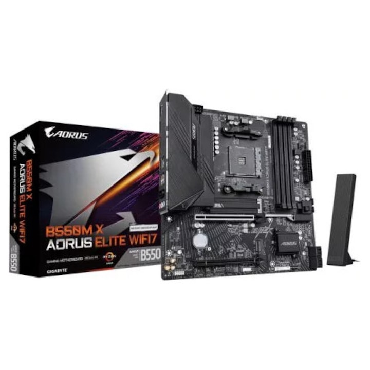 Placa de baza AM4 Gigabyte B550 MicroATX DDR4 B550M X AORUS ELITE
