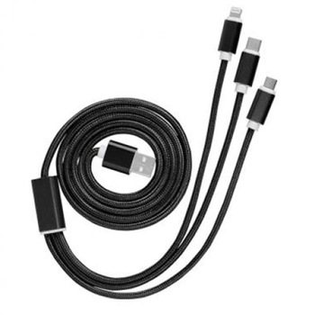 Cablu USB 3 in 1 TEA171D, 1,25m, Auriu Cablu USB 3 in 1 TEA171D, 1,25m, Auriu