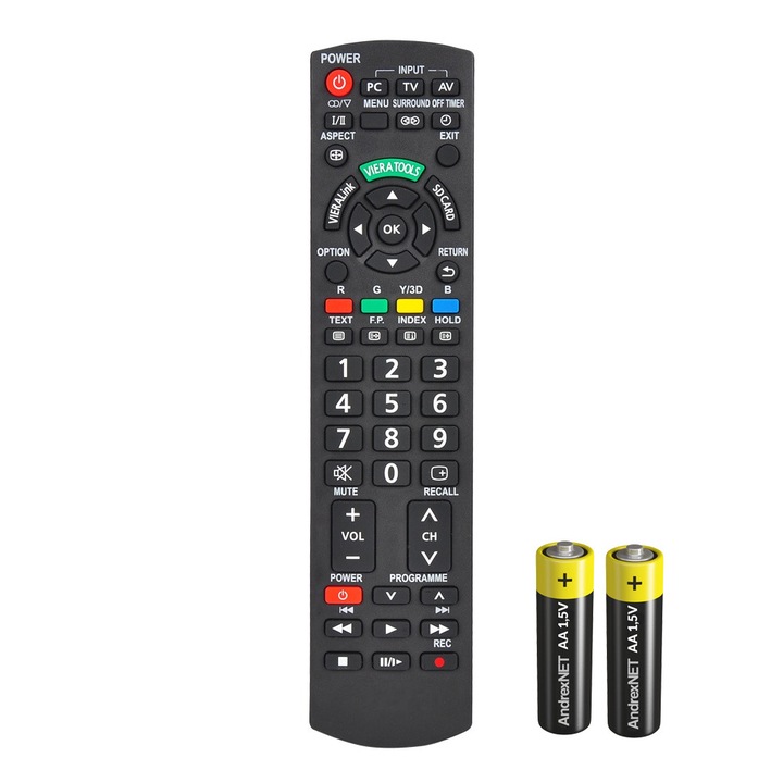 Telecomanda compatibila Panasonic Smart TV, AndrexNET D920, baterii 2 x AA incluse