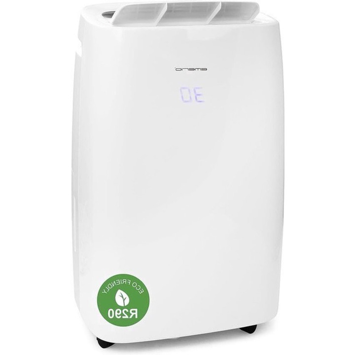 Dezumidificator Corenia QRE-2001631, 20 l/zi, rezervor 6 l, cu agent frigorific R290, functie uscare rufe, pentru pana la 40 m², display LED si timer, roti, alb