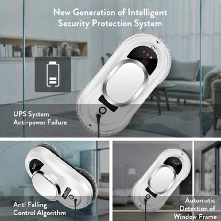 Robot pentru curatat geamuri Corenia QRE-2071494, cu telecomanda, 5600 Pa,