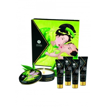 Set cadou “ Geisha’s Secrets Set /-/ green tea ”, ulei de masaj 10 ml, ulei cu efect de incalzire aphrodisiac 10 ml, lumanare, lubrefiant 10ml, gel stimulant 7ml Set cadou “ Geisha’s Secrets Set /-/ green tea ”, ulei de masaj 10 ml, ulei cu efect de incalzire aphrodisiac 10 ml, lumanare, lubrefiant 10ml, gel stimulant 7ml