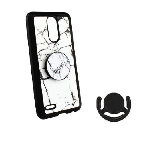 Husa Silicon Pop Case Xiaomi Redmi 4A cu Suport Telescopic Atasat si Suport Pop Inclus, White Marble