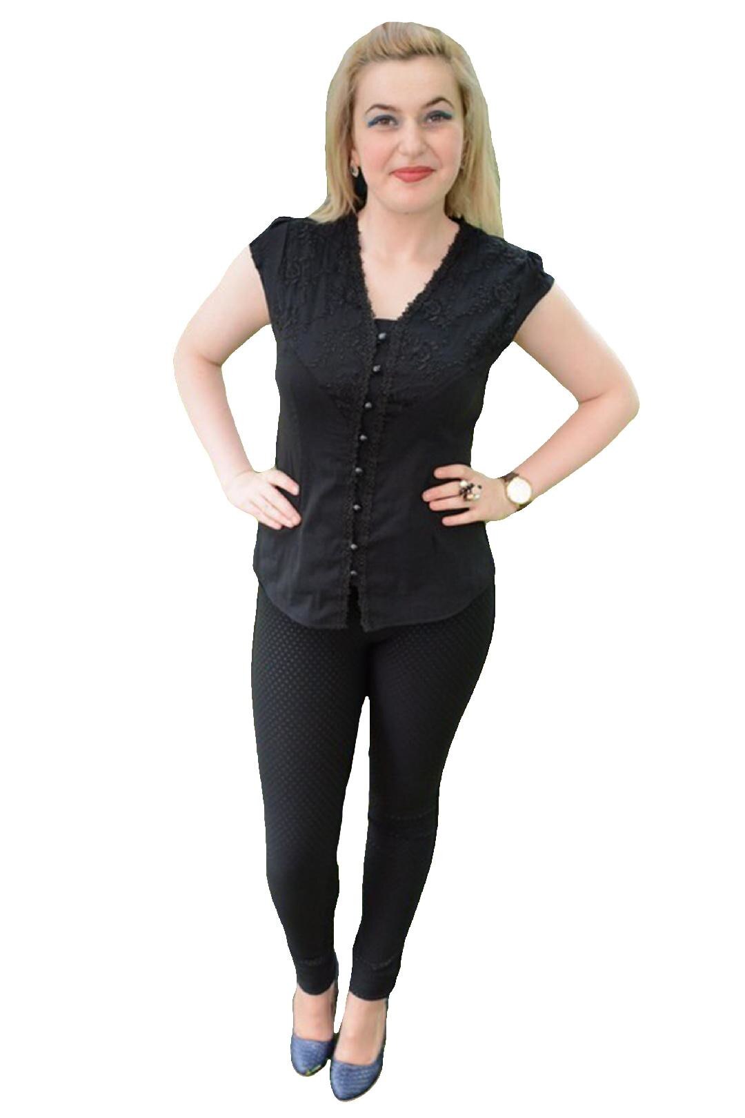 Camasa de vara cu insertii fine, D&J Exclusive, Negru