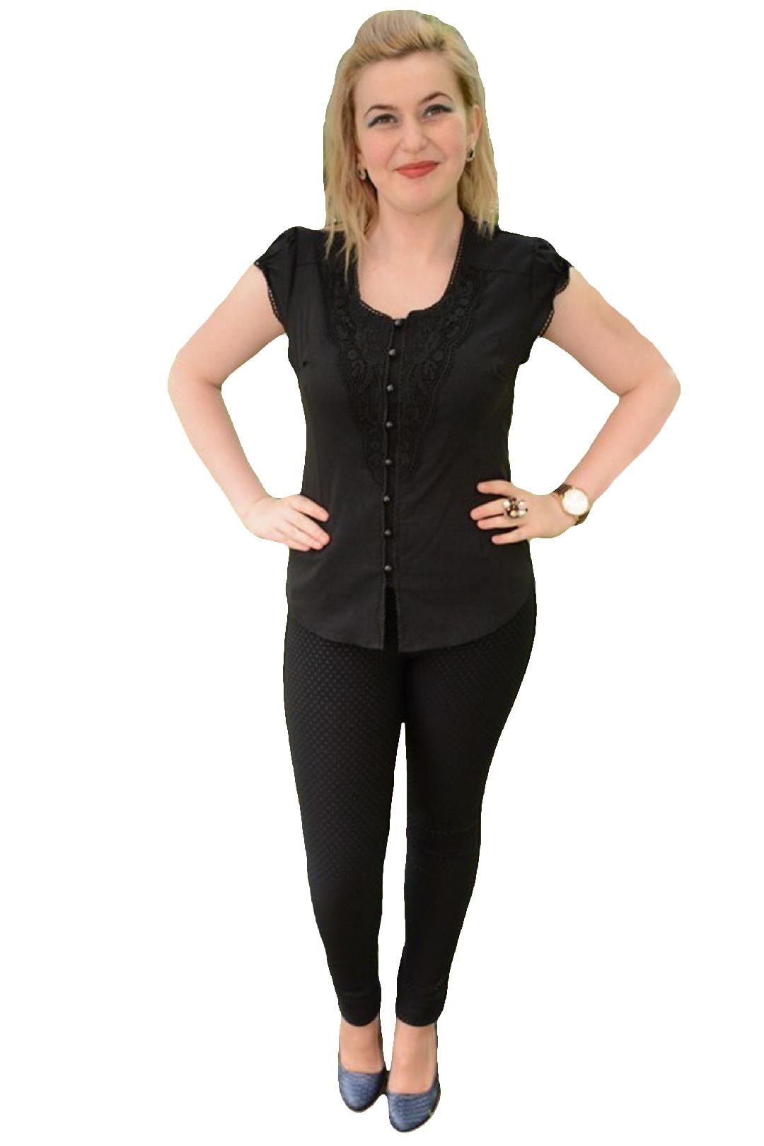 Camasa clasica, cambrata, din material subtire, D&J Exclusive, Negru