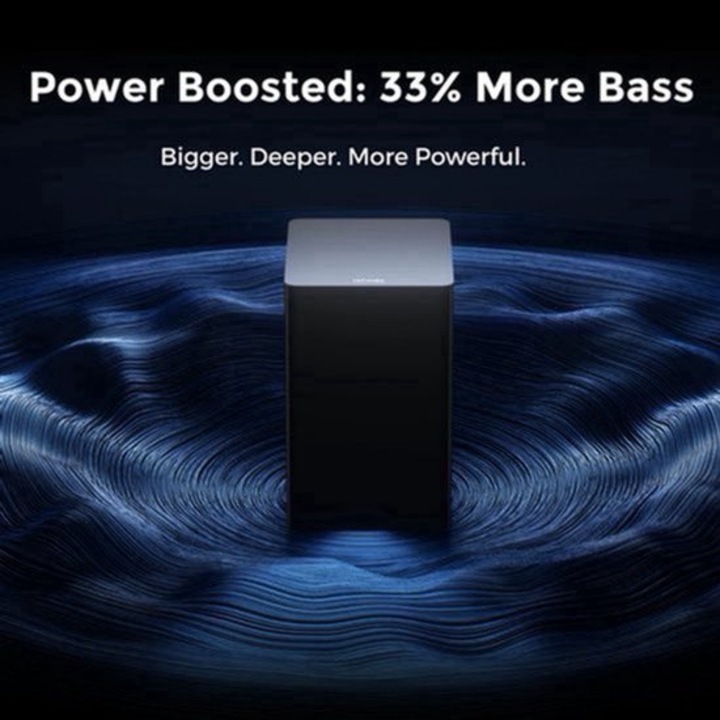 Bara de sunet Corenia QRE-2082288 7.1 canale, Dolby Atmos, subwoofer wireless si 4 sateliti, BassMX, HDMI eARC, negru