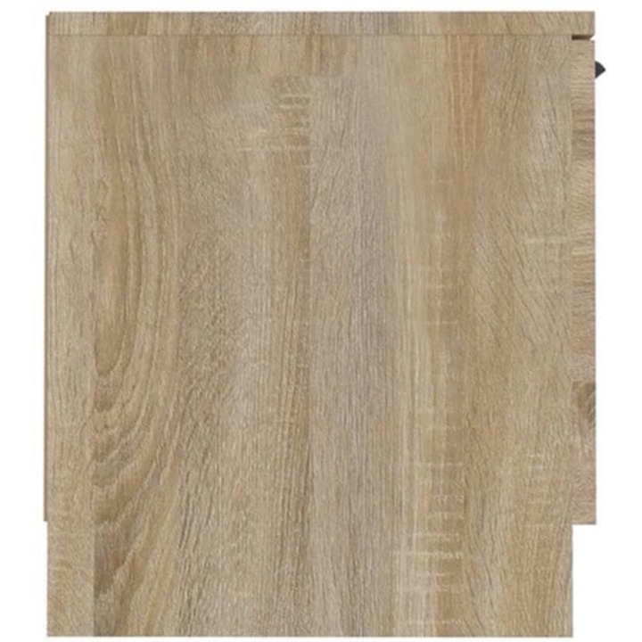 Comoda TV Corenia QRE-2076207, din MDF cu finisaj Sonoma eiken, compartimente deschise si inchise, 140 x 35 x 40 cm