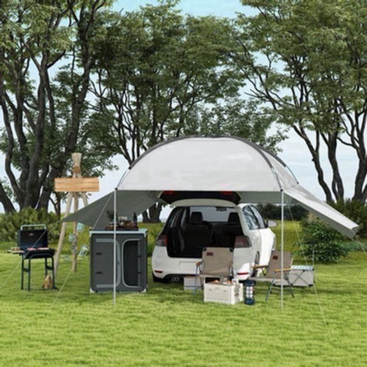 Gratar pe carbune Corenia QRE-2011333, cu functie smoker, termometru incorporat, suprafata de gatit 83 x 46,5 cm, negru