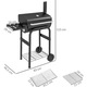 Gratar pe carbune Corenia QRE-2011333, cu functie smoker, termometru incorporat, suprafata de gatit 83 x 46,5 cm, negru