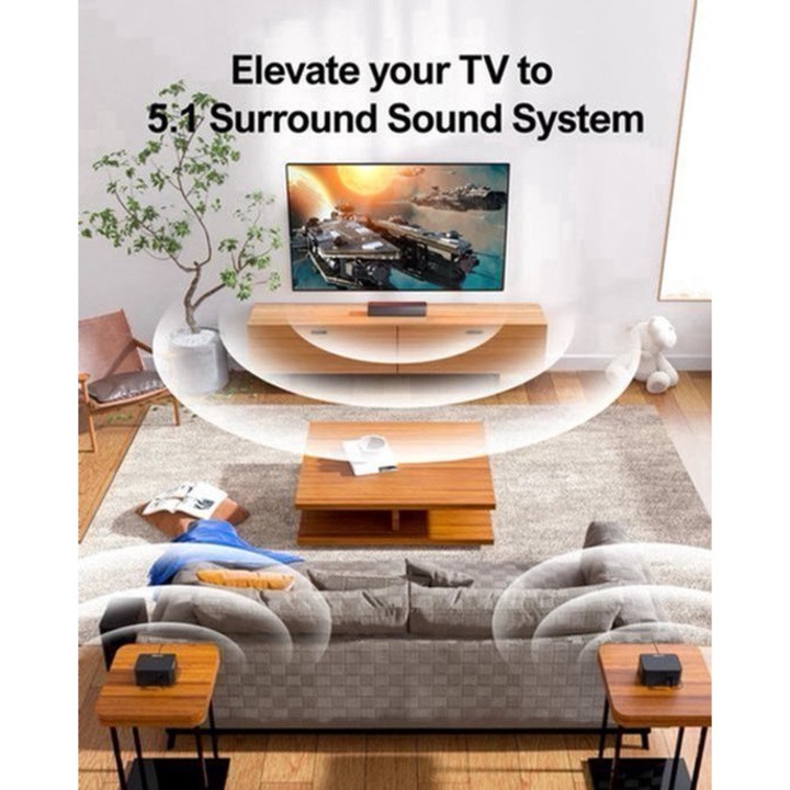 Soundbar Corenia QRE-2013109, 5.1 surround, 320W, 50 Hz–20 kHz, 3D surround, negru