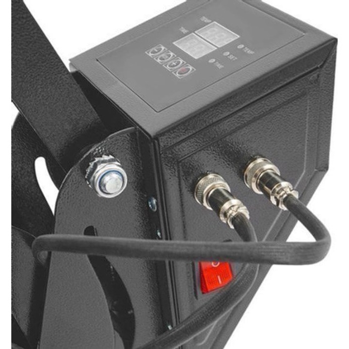 Presa termica Corenia QRE-2013699, 1400W, placa 38 x 38 cm, temperatura 0–250°C, afisaj digital si temporizator pana la 999 s, negru