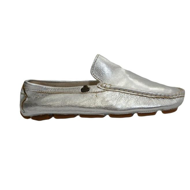 Pantofi din piele cu aspect lucios, D&J Exclusive, Argintiu, 40 EU