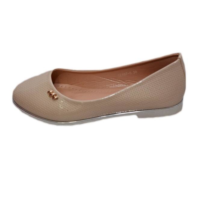 Balerini cu design de paiete mici, D&J Exclusive, Bej