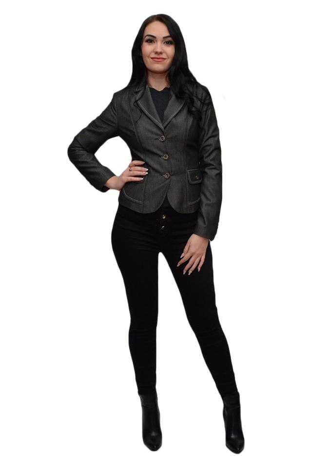 Sacou office cu croi cambrat, D&J Exclusive, Gri