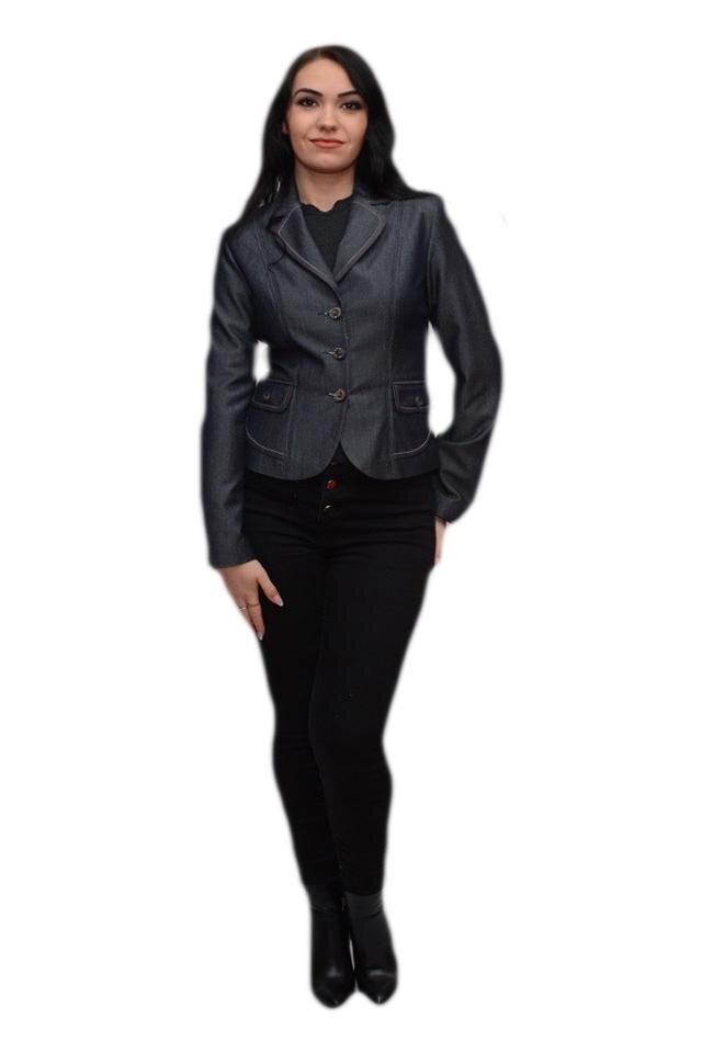 Sacou office cu croi cambrat, D&J Exclusive, Albastru marin