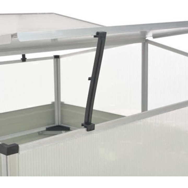 Sera de gradina Corenia QRE-2077253, cadru din otel galvanizat, panouri translucide, maro, 100x100x85 cm