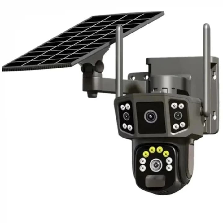 PTZ соларна камера за наблюдение 31LPKP-K0274-260905-586, HD, 4G (SIM слот), захранване със соларен панел, черна