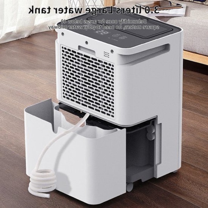 Dezumidificator Corenia QRE-2021180, 12 L/zi, rezervor 3 L cu oprire automata, functie uscare rufe, display digital, 2 trepte, alb