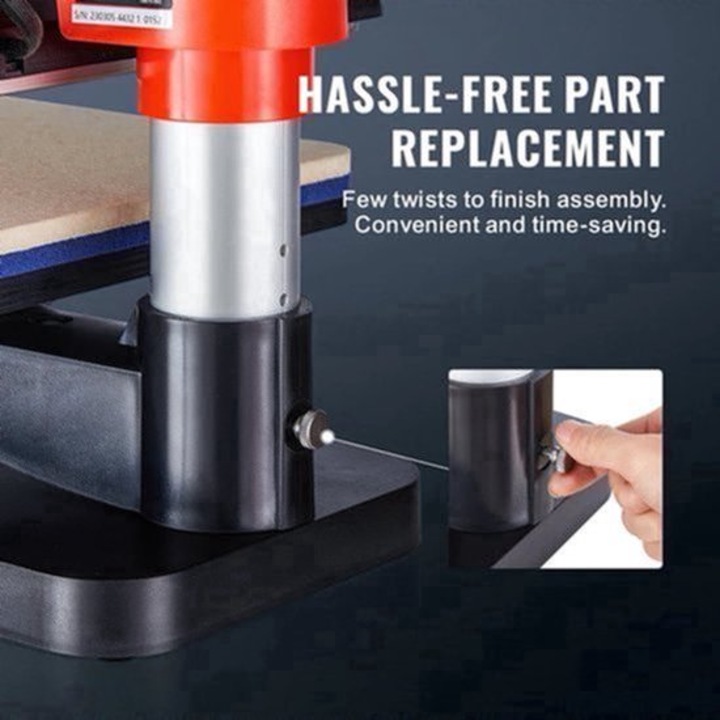 Presa termica 5-in-1 Corenia QRE-2106987 pentru sublimare/transfer, placa 38x30 cm (15x12 inch), brat rotativ 360°, temperatura 40–205°C, accesorii pentru cani si sepci, rosu/negru
