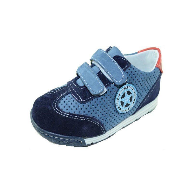Pantofi ortopedici din piele pentru baieti SCODE, velcro, Bleumarin
