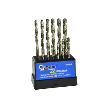 Set burghie pentru metal Geko HSS 2-8mm ,13 piese Set burghie pentru metal Geko HSS 2-8mm ,13 piese