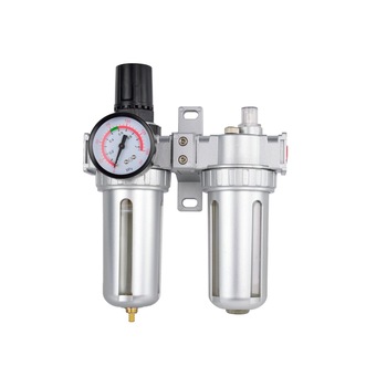 Regulator de aer cu filtru si lubrifiere cu 2 elemente pentru compresoare, 10bar, 1200l/min, GEKO G01179 Regulator de aer cu filtru si lubrifiere cu 2 elemente pentru compresoare, 10bar, 1200l/min, GEKO G01179