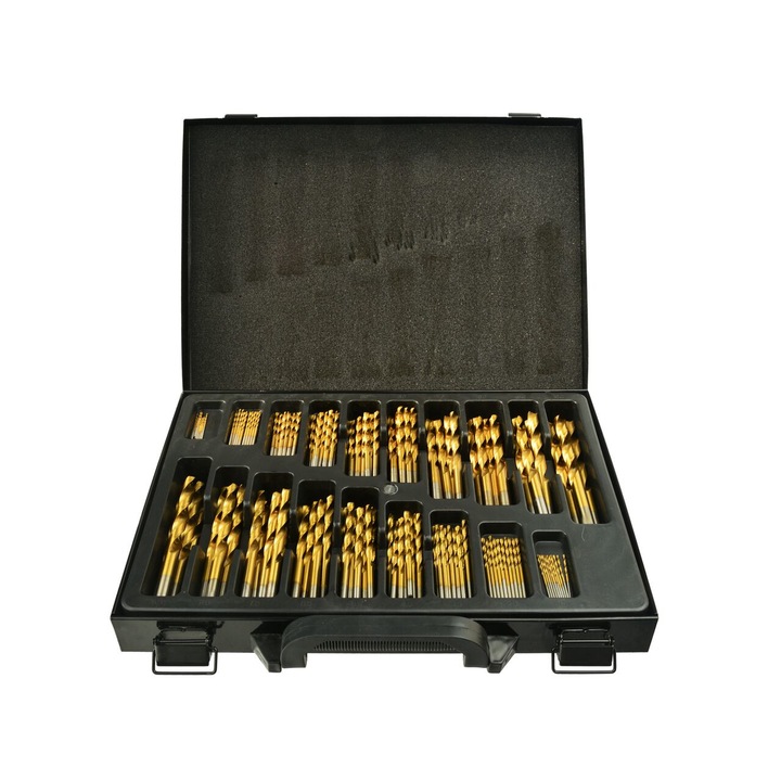 Set 170 burghie HSS titan pentru metal 1.0-10.0mm, GEKO G38219
