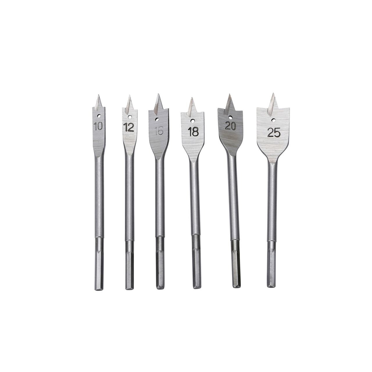 Set burghie plate pentru lemn Geko, 10.0-25.0mm, 6 piese