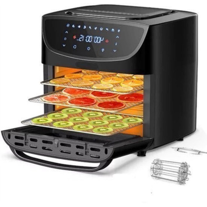 Airfryer cu convectie Corenia QRE-2027126, 10-in-1 (airfryer, cuptor, grill, dehydrator etc.), 18L, 1800W, ecran LED tactil, negru