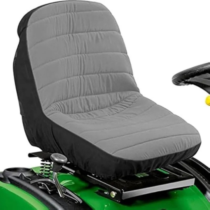 Husa pentru scaun de tractor, husa pentru scaun cu impermeabilitate si captuseala confortabila, potrivita pentru vehicule agricole grele, stivuitoare, tractoare si masini de tuns iarba (gri)