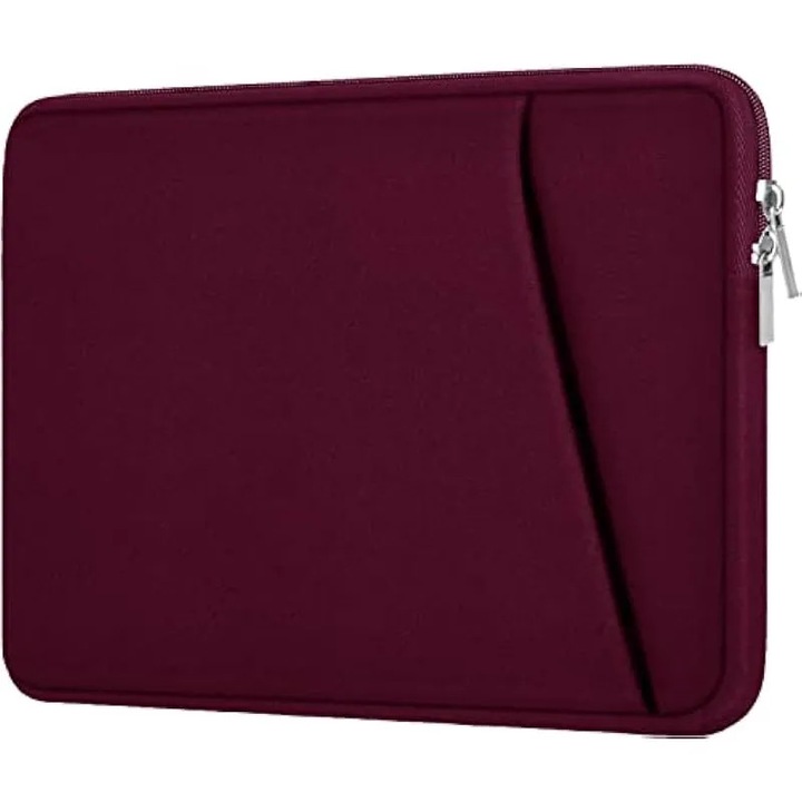 Husa pentru laptop de 15, 6 inch, servieta durabila, husa de protectie rezistenta la socuri, geanta portabila pentru laptop de 15, 6 inch, HP, Dell, Asus, Lenovo, carcasa pentru computer cu buzunar frontal, rosu vin