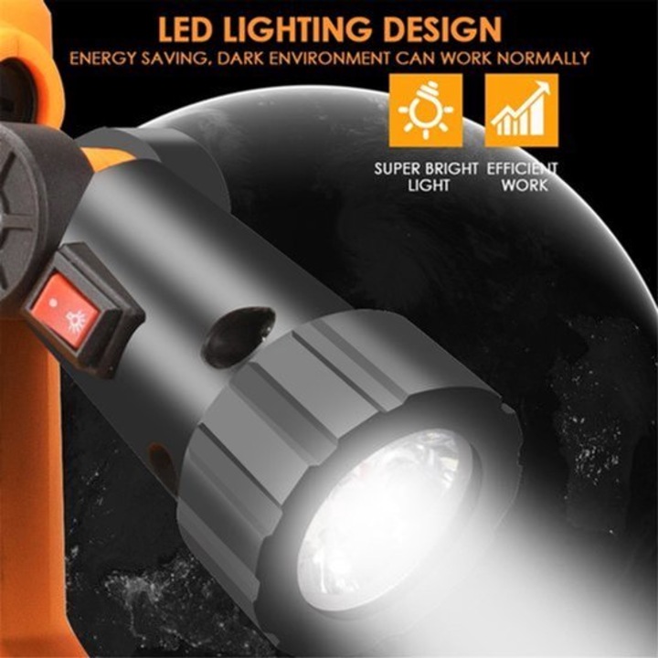 Mixer pentru beton electric Corenia QRE-2029542, 1700 W, 220 V, 80-600 rpm (6 trepte), paleta 380 mm, cu LED, portocaliu/negru